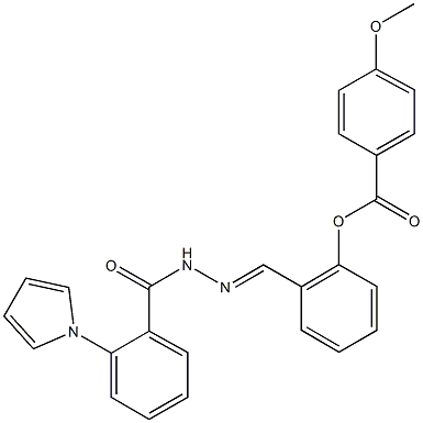 2-{2-[2-(1H-pyrrol-1-yl)benzoyl]carbohydrazonoyl}phenyl 4-methoxybenzoate Structure