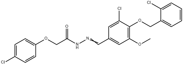 N'-{3-chloro-4-[(2-chlorobenzyl)oxy]-5-methoxybenzylidene}-2-(4-chlorophenoxy)acetohydrazide 结构式