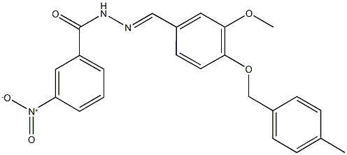 3-nitro-N'-{3-methoxy-4-[(4-methylbenzyl)oxy]benzylidene}benzohydrazide Struktur