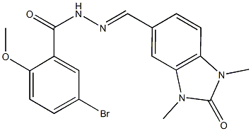 5-bromo-N'-[(1,3-dimethyl-2-oxo-2,3-dihydro-1H-benzimidazol-5-yl)methylene]-2-methoxybenzohydrazide,494758-95-1,结构式