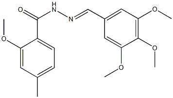 2-methoxy-4-methyl-N'-(3,4,5-trimethoxybenzylidene)benzohydrazide Struktur