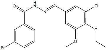 3-bromo-N'-(3-chloro-4-ethoxy-5-methoxybenzylidene)benzohydrazide Struktur