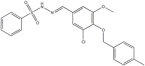 N'-{3-chloro-5-methoxy-4-[(4-methylbenzyl)oxy]benzylidene}benzenesulfonohydrazide Structure