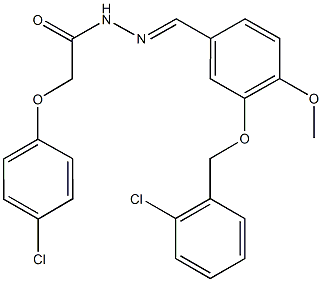 N'-{3-[(2-chlorobenzyl)oxy]-4-methoxybenzylidene}-2-(4-chlorophenoxy)acetohydrazide 结构式