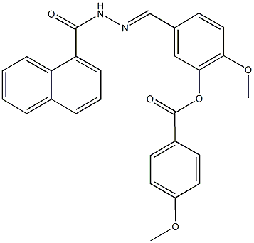 2-methoxy-5-[2-(1-naphthoyl)carbohydrazonoyl]phenyl 4-methoxybenzoate Structure