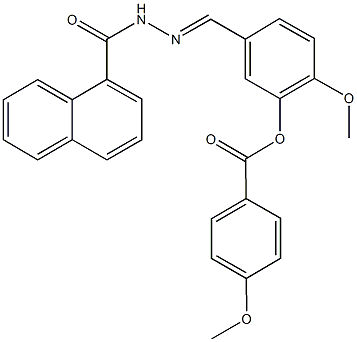 2-methoxy-5-[2-(1-naphthoyl)carbohydrazonoyl]phenyl 4-methoxybenzoate|