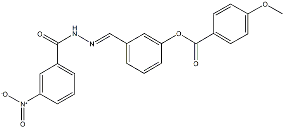 3-(2-{3-nitrobenzoyl}carbohydrazonoyl)phenyl 4-methoxybenzoate Structure