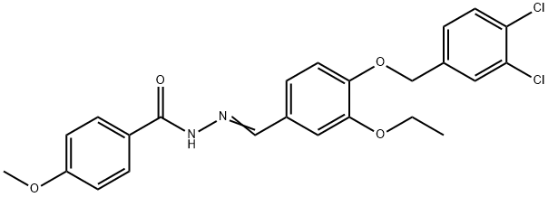 N'-{4-[(3,4-dichlorobenzyl)oxy]-3-ethoxybenzylidene}-4-methoxybenzohydrazide,494759-73-8,结构式