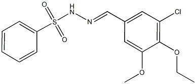 N'-(3-chloro-4-ethoxy-5-methoxybenzylidene)benzenesulfonohydrazide Struktur