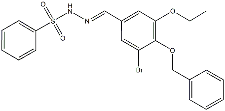 N'-[4-(benzyloxy)-3-bromo-5-ethoxybenzylidene]benzenesulfonohydrazide Struktur