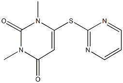 1,3-dimethyl-6-(2-pyrimidinylsulfanyl)-2,4(1H,3H)-pyrimidinedione 化学構造式