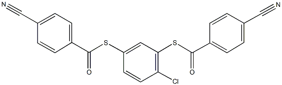 S-{2-chloro-5-[(4-cyanobenzoyl)sulfanyl]phenyl} 4-cyanobenzenecarbothioate,494763-58-5,结构式