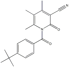 1-(4-tert-butylbenzoyl)-4,5,6-trimethyl-2-oxo-1,2-dihydro-3-pyridinecarbonitrile Structure