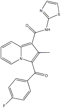 3-(4-fluorobenzoyl)-2-methyl-N-(1,3-thiazol-2-yl)-1-indolizinecarboxamide,494763-76-7,结构式