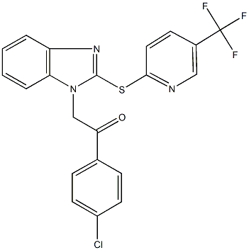 1-(4-chlorophenyl)-2-(2-{[5-(trifluoromethyl)-2-pyridinyl]sulfanyl}-1H-benzimidazol-1-yl)ethanone,494764-24-8,结构式