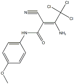 3-amino-4,4,4-trichloro-2-cyano-N-(4-methoxyphenyl)-2-butenamide Structure