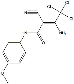 3-amino-4,4,4-trichloro-2-cyano-N-(4-methoxyphenyl)-2-butenamide,494764-57-7,结构式