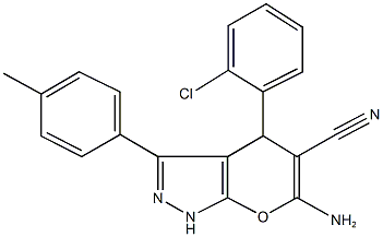 6-amino-4-(2-chlorophenyl)-3-(4-methylphenyl)-1,4-dihydropyrano[2,3-c]pyrazole-5-carbonitrile|