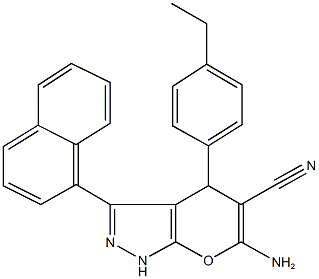 494775-94-9 6-amino-4-(4-ethylphenyl)-3-(1-naphthyl)-1,4-dihydropyrano[2,3-c]pyrazole-5-carbonitrile