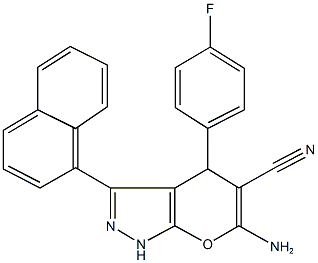 494775-96-1 6-amino-4-(4-fluorophenyl)-3-(1-naphthyl)-1,4-dihydropyrano[2,3-c]pyrazole-5-carbonitrile