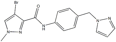 4-bromo-1-methyl-N-[4-(1H-pyrazol-1-ylmethyl)phenyl]-1H-pyrazole-3-carboxamide Struktur