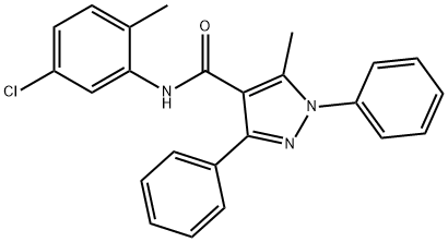 N-(5-chloro-2-methylphenyl)-5-methyl-1,3-diphenyl-1H-pyrazole-4-carboxamide 结构式