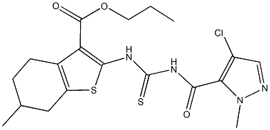 494790-61-3 propyl 2-[({[(4-chloro-1-methyl-1H-pyrazol-5-yl)carbonyl]amino}carbothioyl)amino]-6-methyl-4,5,6,7-tetrahydro-1-benzothiophene-3-carboxylate