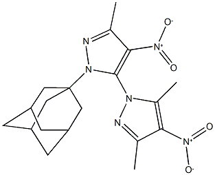 1-(1-adamantyl)-3,3',5'-trimethyl-5,1'-bis(4-nitro-1H-pyrazole) Struktur