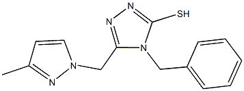 4-benzyl-5-[(3-methyl-1H-pyrazol-1-yl)methyl]-4H-1,2,4-triazole-3-thiol Structure