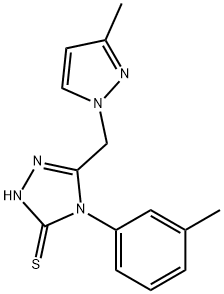 4-(3-methylphenyl)-5-[(3-methyl-1H-pyrazol-1-yl)methyl]-4H-1,2,4-triazole-3-thiol Structure