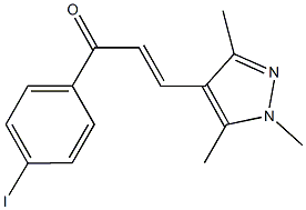 1-(4-iodophenyl)-3-(1,3,5-trimethyl-1H-pyrazol-4-yl)-2-propen-1-one Struktur