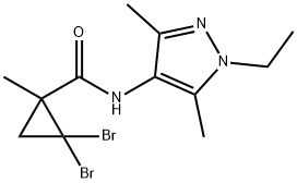 2,2-dibromo-N-(1-ethyl-3,5-dimethyl-1H-pyrazol-4-yl)-1-methylcyclopropanecarboxamide,494791-31-0,结构式