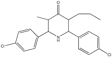 2,6-bis(4-chlorophenyl)-3-methyl-5-propyl-4-piperidinone Structure