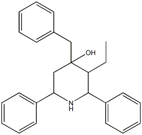 4-benzyl-3-ethyl-2,6-diphenyl-4-piperidinol Structure