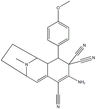 5-amino-3-(4-methoxyphenyl)-12-methyl-12-azatricyclo[7.2.1.0~2,7~]dodeca-5,7-diene-4,4,6-tricarbonitrile 结构式