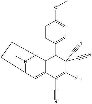 5-amino-3-(4-methoxyphenyl)-12-methyl-12-azatricyclo[7.2.1.0~2,7~]dodeca-5,7-diene-4,4,6-tricarbonitrile 化学構造式