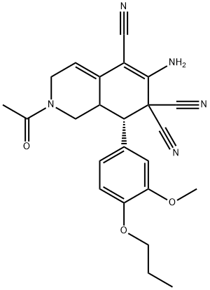 494791-96-7 2-acetyl-6-amino-8-(3-methoxy-4-propoxyphenyl)-2,3,8,8a-tetrahydro-5,7,7(1H)-isoquinolinetricarbonitrile