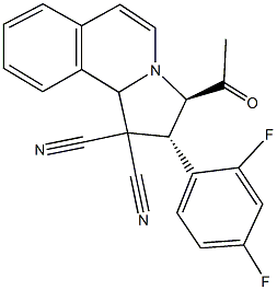 3-acetyl-2-(2,4-difluorophenyl)-2,3-dihydropyrrolo[2,1-a]isoquinoline-1,1(10bH)-dicarbonitrile,494792-17-5,结构式