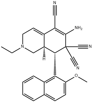 6-amino-2-ethyl-8-(2-methoxy-1-naphthyl)-2,3,8,8a-tetrahydro-5,7,7(1H)-isoquinolinetricarbonitrile|