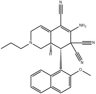 6-amino-8-(2-methoxy-1-naphthyl)-2-propyl-2,3,8,8a-tetrahydro-5,7,7(1H)-isoquinolinetricarbonitrile 结构式