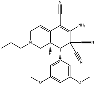 6-amino-8-(3,5-dimethoxyphenyl)-2-propyl-2,3,8,8a-tetrahydro-5,7,7(1H)-isoquinolinetricarbonitrile,494792-26-6,结构式