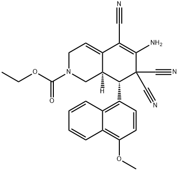 ethyl 6-amino-5,7,7-tricyano-8-(4-methoxy-1-naphthyl)-3,7,8,8a-tetrahydro-2(1H)-isoquinolinecarboxylate Structure