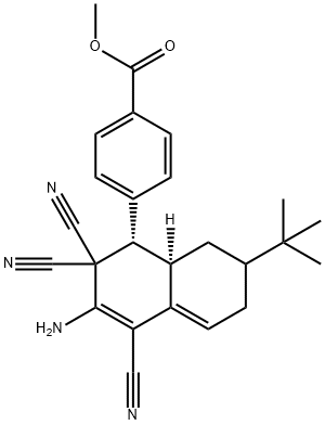 methyl 4-(3-amino-7-tert-butyl-2,2,4-tricyano-1,2,6,7,8,8a-hexahydro-1-naphthalenyl)benzoate Structure