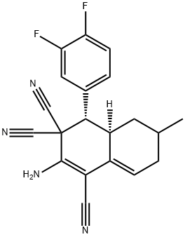 2-amino-4-(3,4-difluorophenyl)-6-methyl-4a,5,6,7-tetrahydro-1,3,3(4H)-naphthalenetricarbonitrile,494792-49-3,结构式