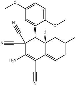 2-amino-4-(2,5-dimethoxyphenyl)-6-methyl-4a,5,6,7-tetrahydro-1,3,3(4H)-naphthalenetricarbonitrile Structure