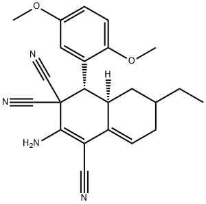 2-amino-4-(2,5-dimethoxyphenyl)-6-ethyl-4a,5,6,7-tetrahydro-1,3,3(4H)-naphthalenetricarbonitrile,494792-62-0,结构式