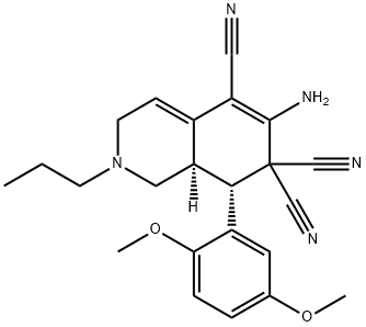 6-amino-8-(2,5-dimethoxyphenyl)-2-propyl-2,3,8,8a-tetrahydro-5,7,7(1H)-isoquinolinetricarbonitrile Structure