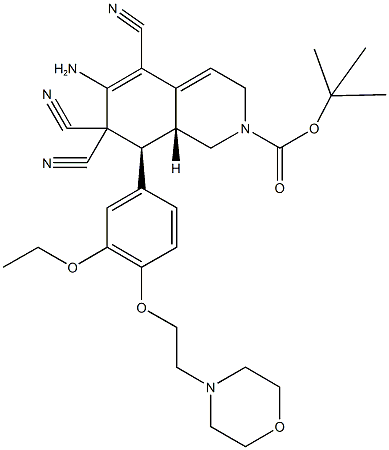 tert-butyl 6-amino-5,7,7-tricyano-8-{3-ethoxy-4-[2-(4-morpholinyl)ethoxy]phenyl}-3,7,8,8a-tetrahydro-2(1H)-isoquinolinecarboxylate|