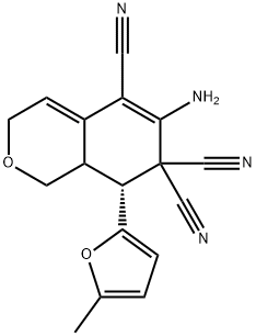 6-amino-8-(5-methyl-2-furyl)-8,8a-dihydro-1H-isochromene-5,7,7(3H)-tricarbonitrile 化学構造式