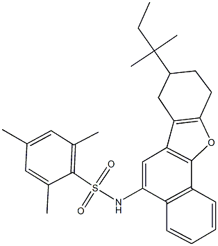 2,4,6-trimethyl-N-(8-tert-pentyl-7,8,9,10-tetrahydronaphtho[1,2-b][1]benzofuran-5-yl)benzenesulfonamide 结构式